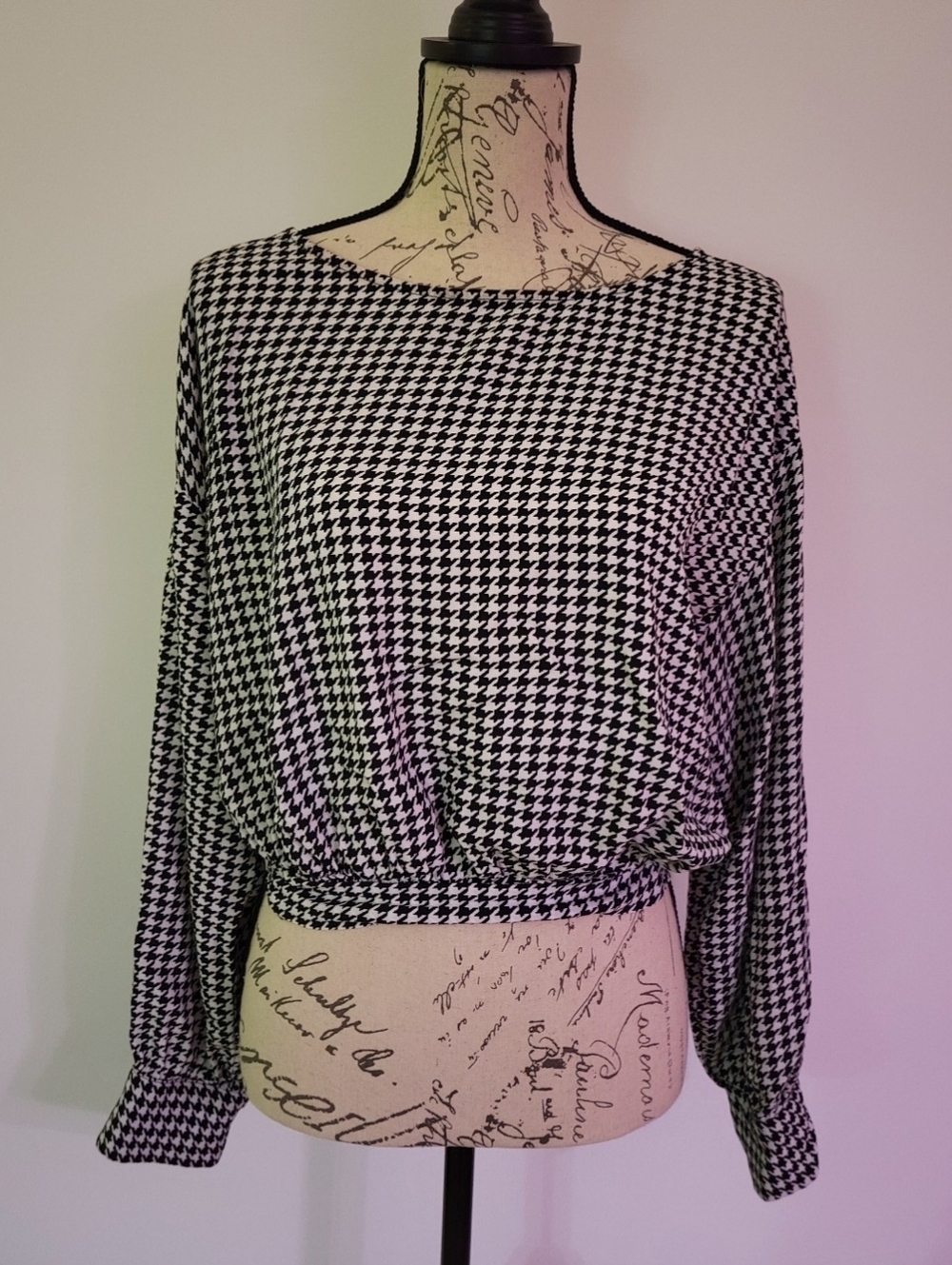 Ann Taylor Loft Women's Houndstooth Pattern Blouse Size M